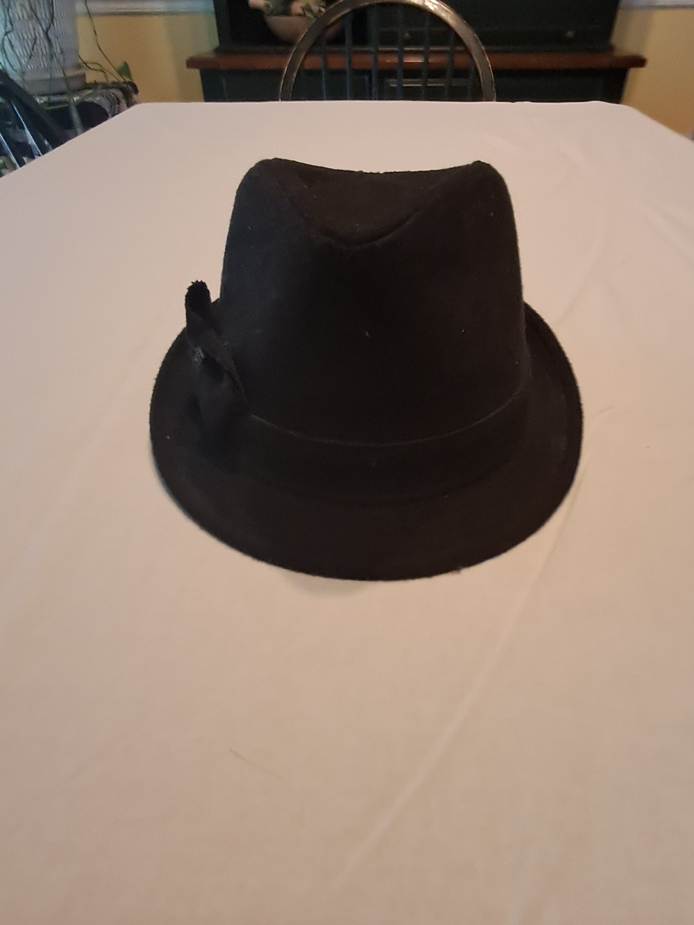 Classic Black Fedora Hat with Bow